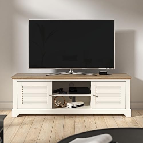 Galano Milan Wide TV Unit, Entertainment Centre for up to 65" TV, 150cm TV Unit with 2 Doors, TV Stand Cabinet for Living Room, Large Storage