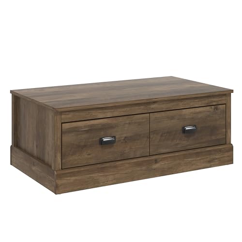 Galano Bristol Coffee Table - 2 Drawer Storage Unit - Engineered Wood Storage Cabinet, Rectangular Living Room Table with Storage