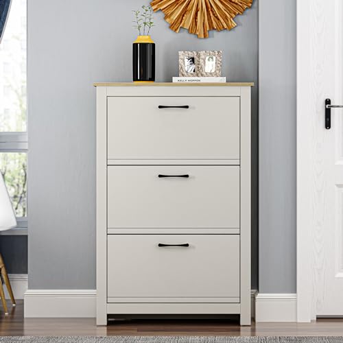 Galano Limestone Shoe Cabinet - Slim Storage Cabinet - Organizers and Storage Cabinet for Hallway - Entryway or Living Room