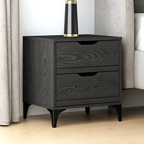 Galano Lilay Nightstand - Bedside Table Bedroom - Bedside Cabinet - Spacious Storage End Table - Sofa Side Table - Side Table for Bedroom - Easy Assembly - Dusty Grey Oak