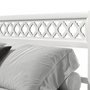 Galano Candence Rossdale Queen Metal Platform Bed Frame, Steel Slat Support, No Box Spring Needed, Easy Assembly, White