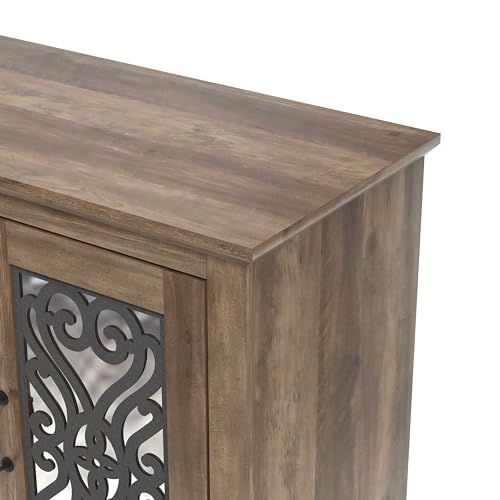 Galano Calidia 3 Door Sideboard Buffet Cabinet for Living Room, 15.7" D x 45.7" W x 29.3" H, Knotty Oak