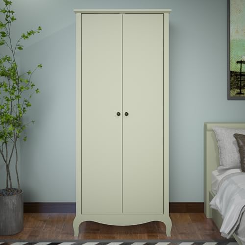 Galano Stella Wardrobe - Stylish & Sturdy Wardrobe with Bar Gold Metal Handle - Bedroom Furniture Unit with Hanging Rail Storage