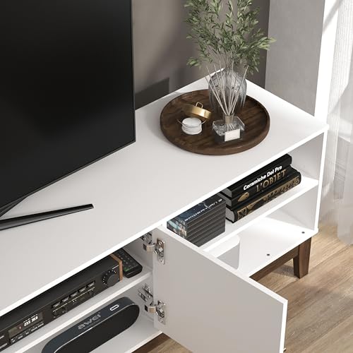 Galano Trafford TV-Möbel mit 2 Türen, Entertainment-Center für Fernseher bis 60 Zoll, TV-Ständerschrank für Wohnzimmer, viel Stauraum