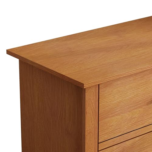 Galano Genoa Kommode mit 5 Schubladen, Holzkommode mit großem Stauraum, Kommode, modernes Schlafzimmermöbel-Design, 17,13" T x 30,39" B x 46,22" H, Staubgraue Eiche