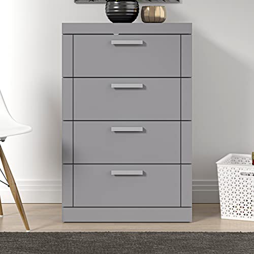 Galano Kimberley Dresser - 4 Drawer Chest - Tall Drawer Chest with Storage for Bedroom - Chest of Drawers for Clothes - Storage Cabinet for Hallway, Entryway