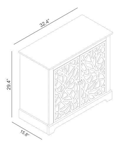 Galano Culbin Aufbewahrungsschrank mit 2 Türen, Akzentmöbel, Schrank für Wohnzimmer, Flur, Küche, Sideboard, Buffettisch, 15,67" T x 32,36" B x 29,29" H, Staubgraue Eiche