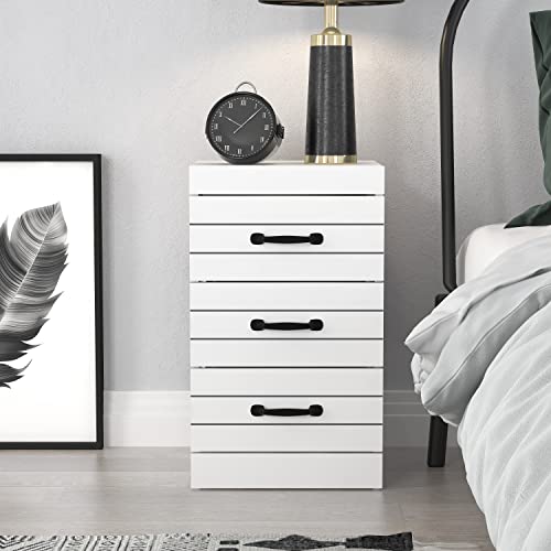 Galano Allington Dresser - 3 Drawer Chest - Small Side Table, End Table with Storage for Bedroom - Chest of Drawers for Clothes - Organizers for Hallway, Entryway, Living Room - White