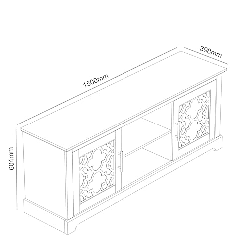 Galano Enfield Breites TV-Möbel, Entertainment-Center für Fernseher bis zu 65 Zoll, 150 cm großes TV-Möbel mit 2 Türen, TV-Ständerschrank fürs Wohnzimmer, viel Stauraum