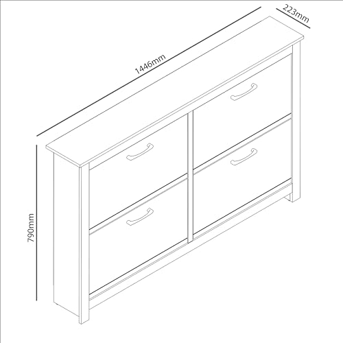 Galano Limestone 3 Door Shoe Cabinet - Slim Storage Cabinet - Organizers and Storage Cabinet for Hallway - Entryway or Living Room (Light Grey)