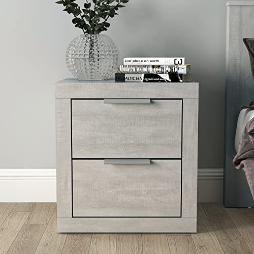 Galano Harlowin Nightstand - Bedside Table Bedroom - Bedside Cabinet - Spacious Storage End Table - Sofa Side Table - Side Table for Bedroom - Easy Assembly - Dusty Grey Oak