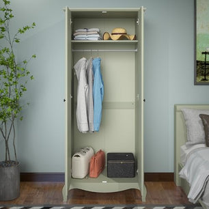 Galano Stella Wardrobe - Stylish & Sturdy Wardrobe with Bar Gold Metal Handle - Bedroom Furniture Unit with Hanging Rail Storage