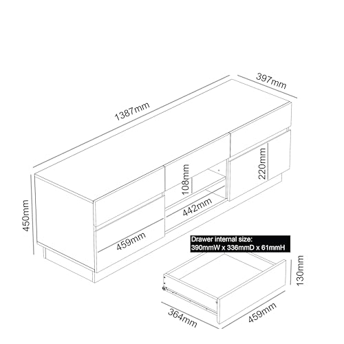 Galano Anderson TV-Möbel, Entertainment-Center für Fernseher bis zu 60 Zoll, TV-Möbel mit 2 Türen, TV-Ständerschrank für Wohnzimmer, großer Stauraum