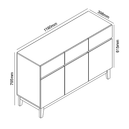 Galano Hanwell 2 Door 2 Drawer Sideboard - Cabinet Storage Organizer for Your Home - Storage Sideboard - Adjustable Shelves (Oslo Oak)