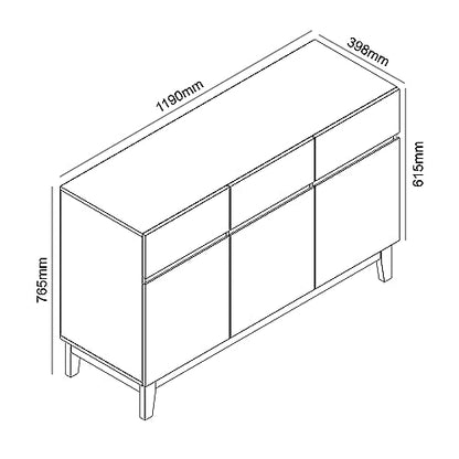 Galano Hanwell 2 Door 2 Drawer Sideboard - Cabinet Storage Organizer for Your Home - Storage Sideboard - Adjustable Shelves (Oslo Oak)