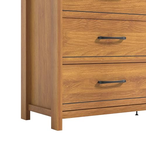 Galano Kellie 6 Drawer Dresser with Interlock Drawer Feature, Wide Dressers for Bedroom, Deep Drawers for Closet Organizer, Ultra Fast Assembly, 15.75" D x 47.24" W x 30.98" H, Dusty Grey Oak