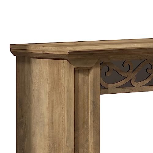 Galano Plunto Console Table - Bookshelf with Storage - Entryway Table - Living Room Tables - Living Room Furniture - Side Table - End Table - Easy Assembly - Knotty Oak with Ivory