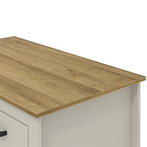 Galano Limestone Coffee Table - 2 Drawer Storage Unit - Engineered Wood Storage Cabinet, Rectangular Living Room Table with Storage