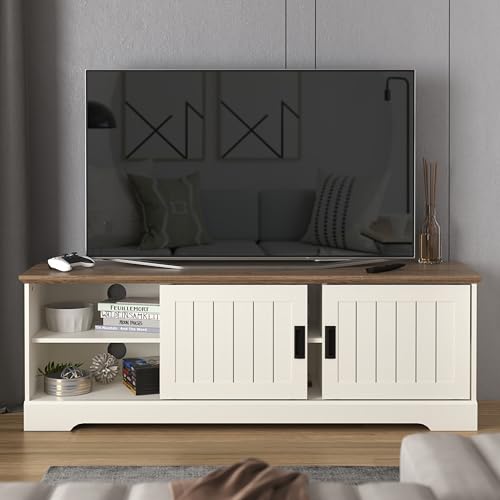 Galano Edison Wide TV-Einheit, Entertainment-Center für bis zu 65 Zoll große Fernseher, 150 cm TV-Einheit mit 2 Schiebetüren, TV-Ständerschrank für das Wohnzimmer, viel Stauraum