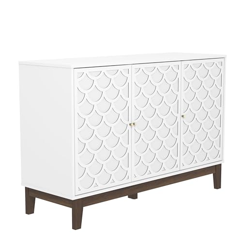 Galano Trafford 3 Door Sideboard - Storage Drawer Cabinet for Living Room, Bedroom, or Kitchen