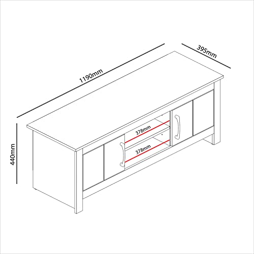 Galano Limestone TV-Einheit – TV-Ständer, Schrank für bis zu 50 Zoll große Fernseher für Wohnzimmer oder Schlafzimmer, 40 x 119 x 43,8 cm, 2-türiger TV-Tisch, Aufbewahrungseinheit – Hellgrau