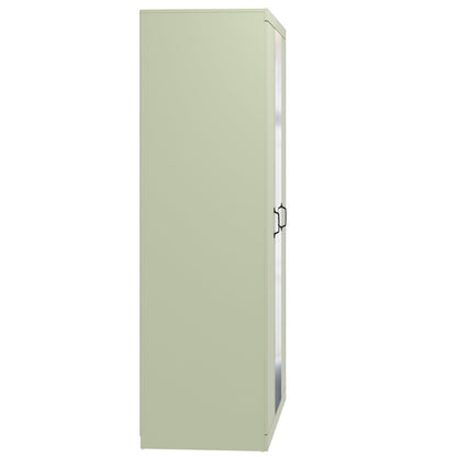 Galano Allington 2 Door Wardrobe with Mirror - Stylish & Sturdy Wardrobe - Bedrrom Furniture with Hanging Rail Storage (Light Green)