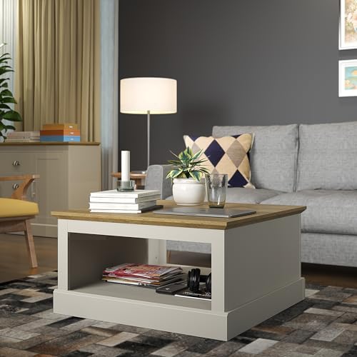 Galano Sufy Square Coffee Table - Engineered Wood Storage Cabinet, Square Living Room Table with Storage - D79 x W79 x H41cm