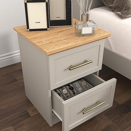 Galano Cleverton 2 Drawer Bedside Table - Stylish Side Table with Storage - Nightstands Bedroom Furniture - Organizers & Storage Cabinet for Hallway, Entryway or Livingrom