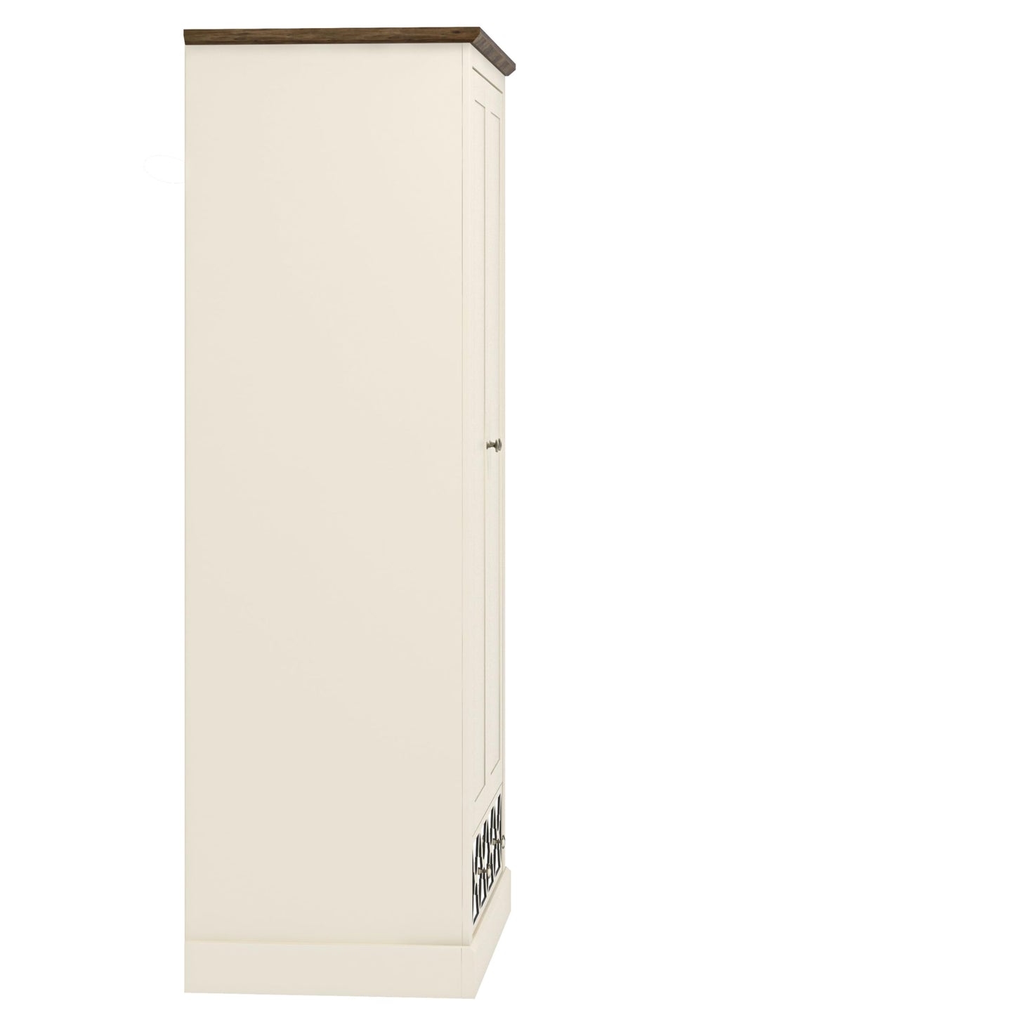 Galano Sufly 2 Door 1 Drawer Wardrobe - Bedroom Furniture Unit with Hanging Rail Storage and Drawer, Wardrobe Storage Organiser (Ivory/Oak)