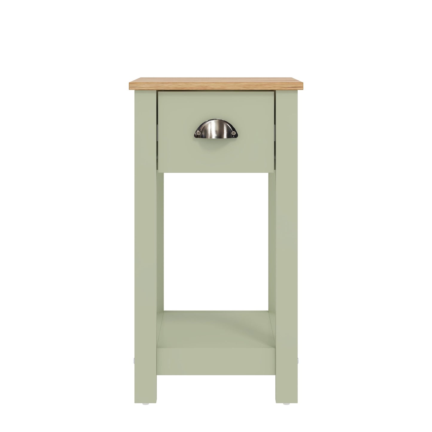 Galano Lilly Bedside Table - Stylish Bedside and Slim Bedside Table - Side Table with Storage - Organizers and Storage Cabinet for Hallway - Entryway or Bedroom (Cool Grey + Beaufort Oak)