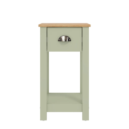 Galano Lilly Bedside Table - Stylish Bedside and Slim Bedside Table - Side Table with Storage - Organizers and Storage Cabinet for Hallway - Entryway or Bedroom (Cool Grey + Beaufort Oak)