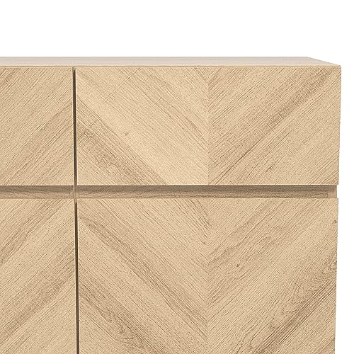 Galano Hanwell 2 Door 2 Drawer Sideboard - Cabinet Storage Organizer for Your Home - Storage Sideboard - Adjustable Shelves (Oslo Oak)