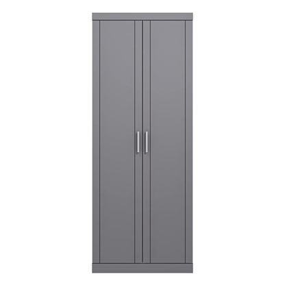 Galano Kimberley Wardrobe - 2 Door Wardrobe - Bedroom Furniture Unit with Hanging Rail Storage Wardrobe Organiser - ‎52.7 x 69.8 x 180.5 cm - Cool Grey