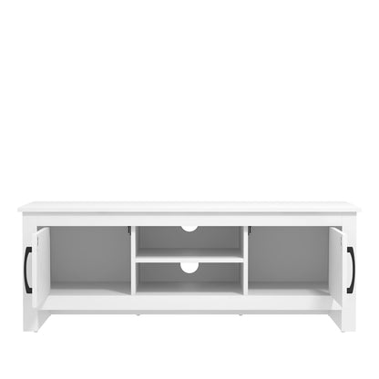 Galano Limestone TV Unit - TV Stand Cabinet for up to 50-inch TV for Living Room or Bedroom, 40 x 119 x 43.8 cm 2-Door TV Table Storage Unit - Light Grey