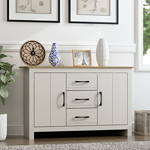 Galano Limestone 2 Door 3 Drawer Sideboard, Storage Cabinet and Organizers, Freestanding Cabinet for Living Room and Entryway (Dark Grey)