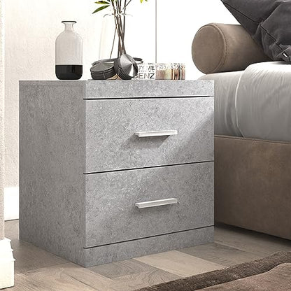 Galano Elis 2 Drawer Nightstand, Bedside Table, Night Stand for Bedroom, End Table, Sofa Side Table for Living Room, 15.8" D x 18.9" W x 23.6" H, Dusty Grey Oak