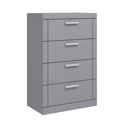 Galano Kimberley 4 Drawer Chest - Tall Drawer Chest with Storage for Bedroom - Chest of Drawers for Clothes - Storage Cabinet for Hallway, Entryway - Cool Grey