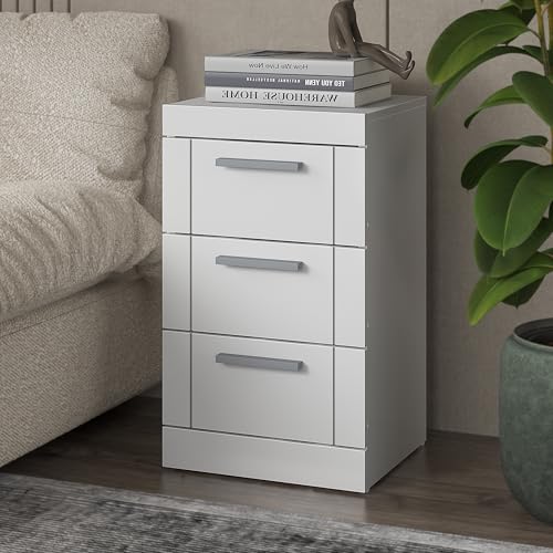 Galano Kimberley 3 Drawer Bedside Table - Small Side Table, End Table with Storage for Bedroom - Chest of Drawers for Clothes - Organizers for Hallway, Entryway, Living Room