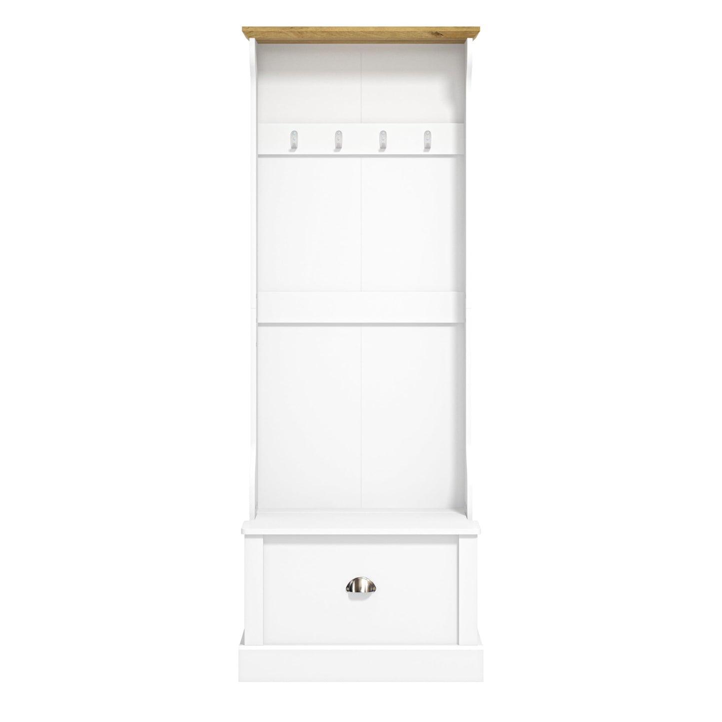 Galano Sufy Hallway Unit - Entryway Bench with Coat Rack - Storage Cabinet with Bench & Coat Rack (White)