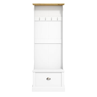 Galano Sufy Hallway Unit - Entryway Bench with Coat Rack - Storage Cabinet with Bench & Coat Rack (White)