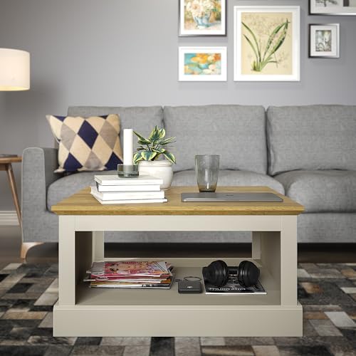 Galano Sufy Square Coffee Table - Engineered Wood Storage Cabinet, Square Living Room Table with Storage - D79 x W79 x H41cm