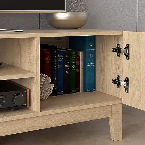 Galano Hanwell 2 Door TV Unit, Entertainment Centre for up to 65" TV, 139cm TV Unit with 2 Doors, TV Stand Cabinet for Living Room, Large Storage