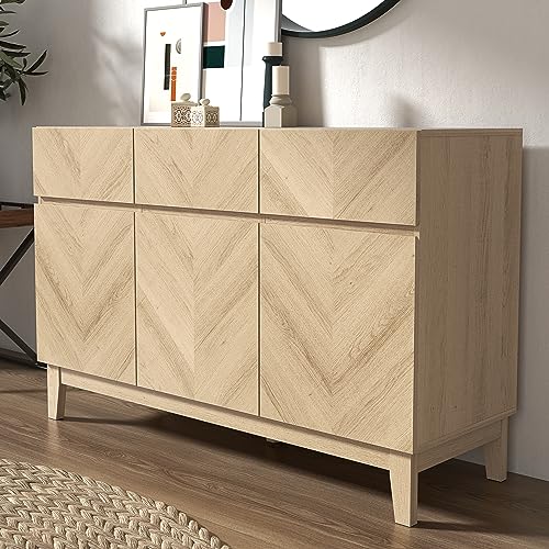 Galano Hanwell 2 Door 2 Drawer Sideboard - Cabinet Storage Organizer for Your Home - Storage Sideboard - Adjustable Shelves (Oslo Oak)