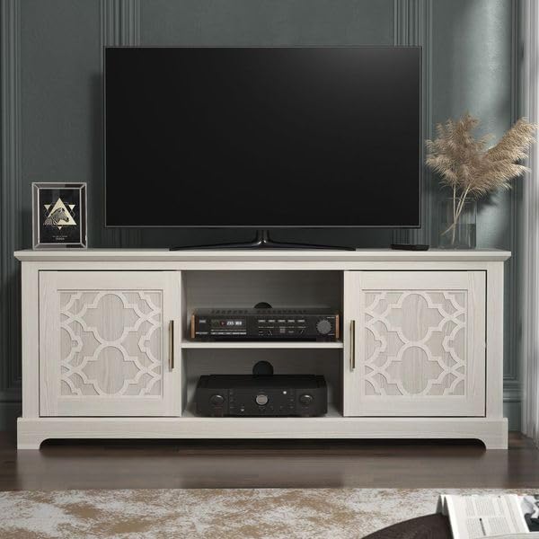 Galano Enfield Wide TV Unit, Entertainment Centre for up to 65" TV, 150cm TV Unit with 2 Doors, TV Stand Cabinet for Living Room, Large Storage