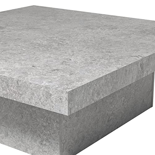 Galano Carmelo Coffee Table - Granite Design Table for Living Room - Natural Distressed Finish Texture - Square Wood Modern - Easy Assembly - Grey Stone