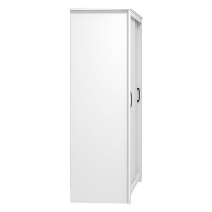 Galano Limestone 2 Door Sliding Wardrobe - Space Saving Stylish and Sturdy 2 Door Minimalist Wardrobe - Bedroom Furniture Unit with Hanging Rail Storage (Light Grey)