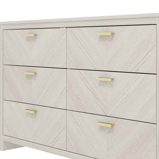 Galano Bonny 3+3 Drawer Chest - Chest of Drawers with Storage for Clothes - Organizers and Storage Cabinet for Hallway - Entryway or Living Room (Oak)