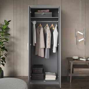 Galano Kimberley 2 Door Wardrobe with Mirror - Stylish & Sturdy Wardrobe - Bedrrom Furniture with Hanging Rail Storage