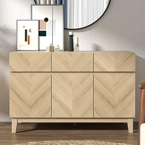 Galano Hanwell 2 Door 2 Drawer Sideboard - Cabinet Storage Organizer for Your Home - Storage Sideboard - Adjustable Shelves (Oslo Oak)