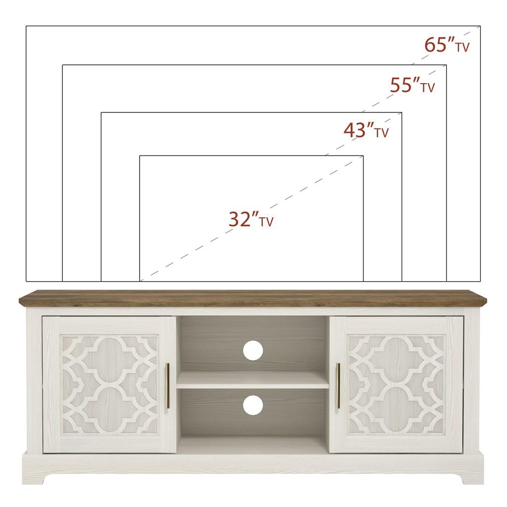 Galano Enfield Wide TV Unit, Entertainment Centre for up to 65" TV, 150cm TV Unit with 2 Doors, TV Stand Cabinet for Living Room, Large Storage (Royal Walnut)